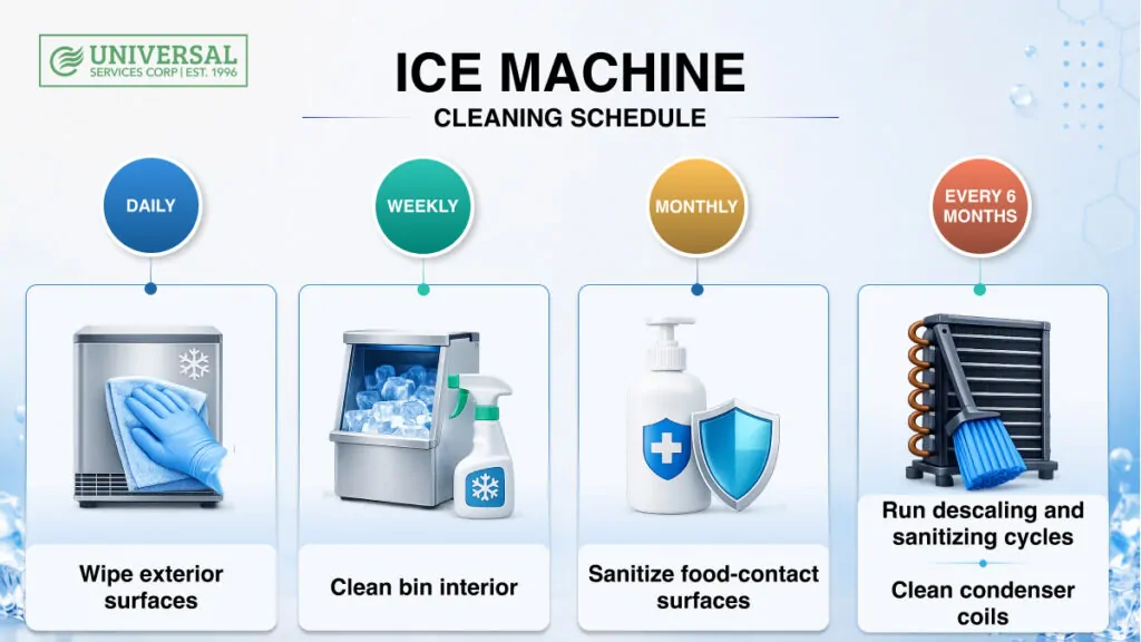 ะกommercial ice machine cleaning schedule